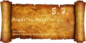 Bogáts Helén névjegykártya